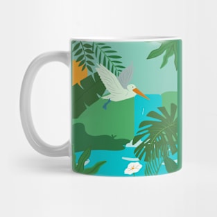 Lush waterfall illustration Mug